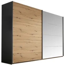 Schwebet&uuml;renschrank in Grau, Eiche Artisan