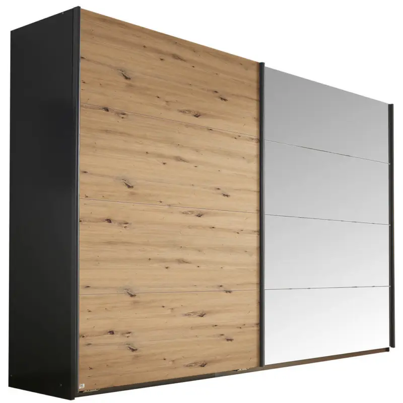 Schwebet&uuml;renschrank in Grau, Eiche Artisan