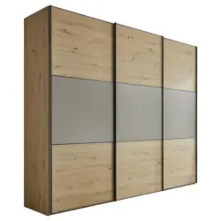 Schwebet&uuml;renschrank in Hellgrau, Eiche Artisan