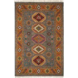 Orientteppich 80/300 cm Schirwan Grey Grau