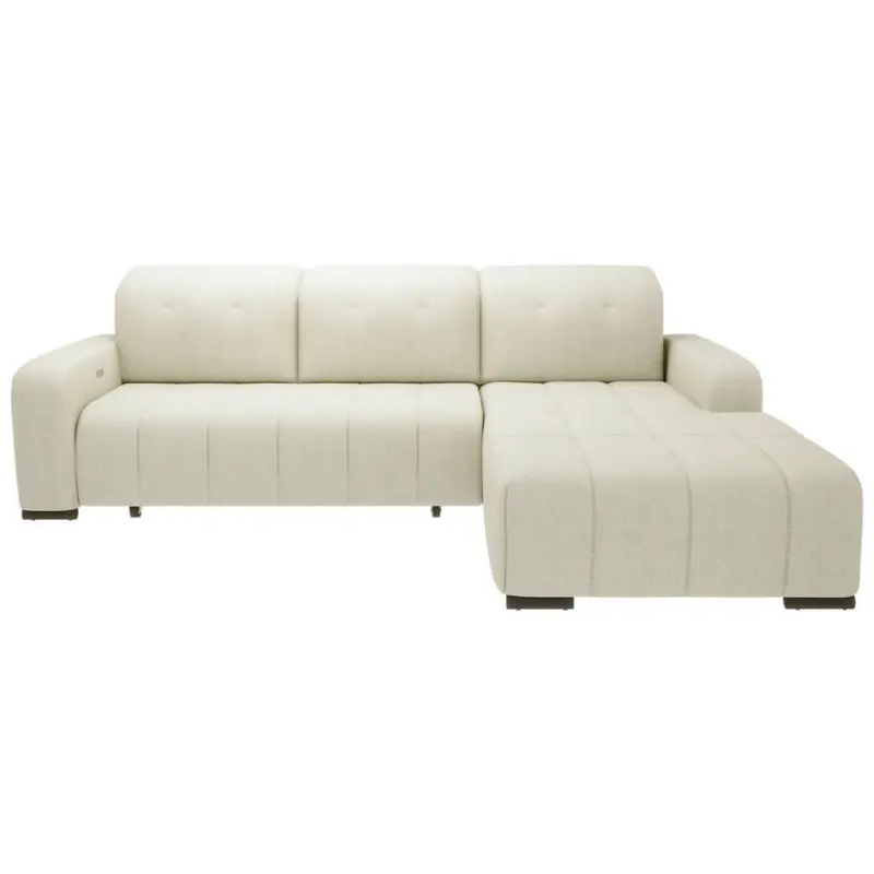 Ecksofa in Mikrofaser Beige 185/292 cm