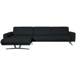 Ecksofa Nova in Echtleder Anthrazit 179/324 cm