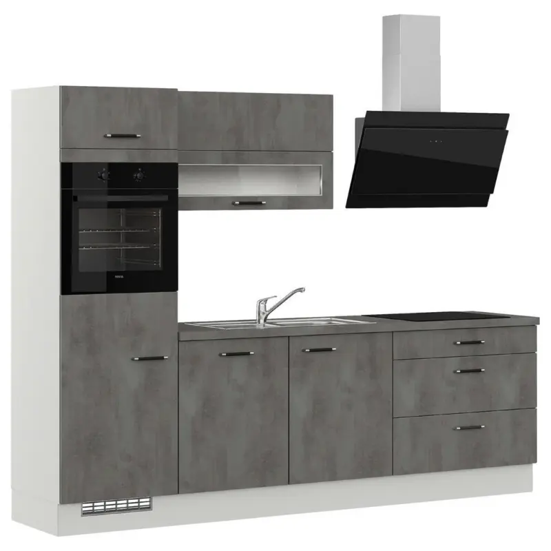 K&uuml;chenleerblock 270 cm in Grau