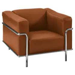 Sessel in Echtleder Braun