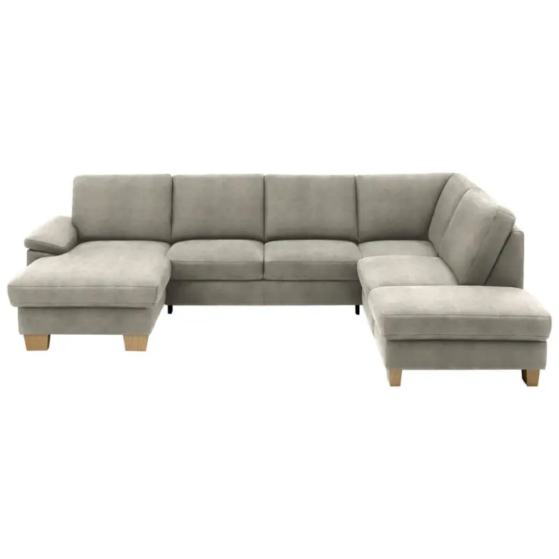 Wohnlandschaft in Velours Platinfarben