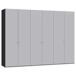 Dreht&uuml;renschrank in Schwarz, Hellgrau