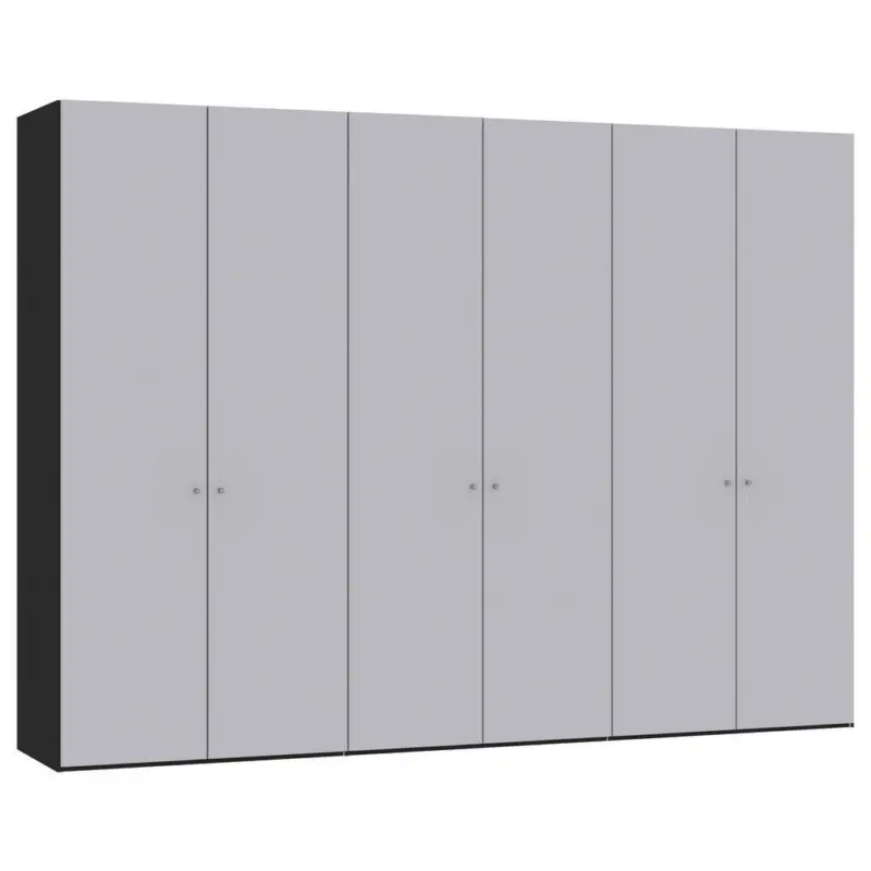 Dreht&uuml;renschrank in Schwarz, Hellgrau