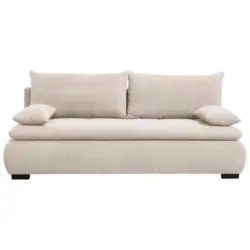 Schlafsofa Diana in Webstoff, Pl&uuml;sch Naturfarben