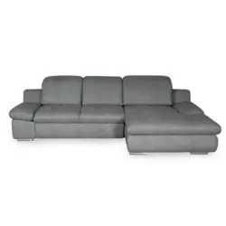 Ecksofa in Chenille Dunkelgrau 286/165 cm