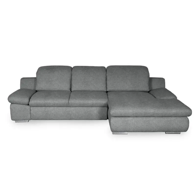Ecksofa in Chenille Dunkelgrau 286/165 cm