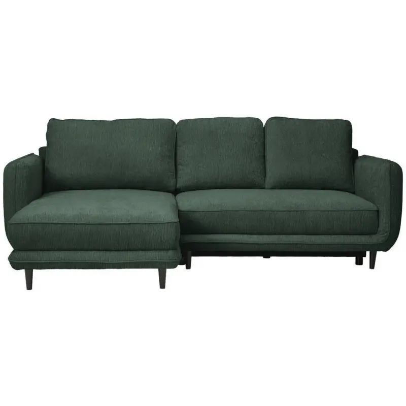 Ecksofa in Struktur Dunkelgr&uuml;n