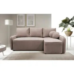 Ecksofa Fancy in Struktur, Boucl&eacute; Rosa