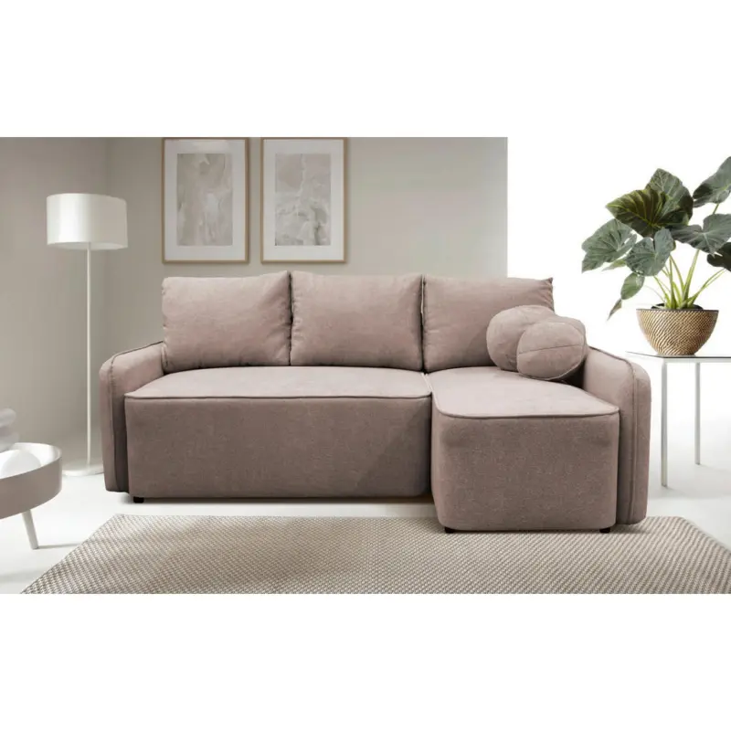 Ecksofa Fancy in Struktur, Boucl&eacute; Rosa