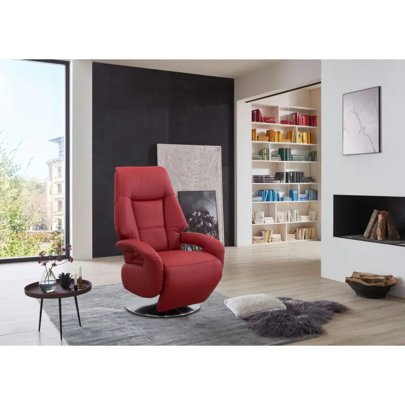 Relaxsessel in Leder Rot