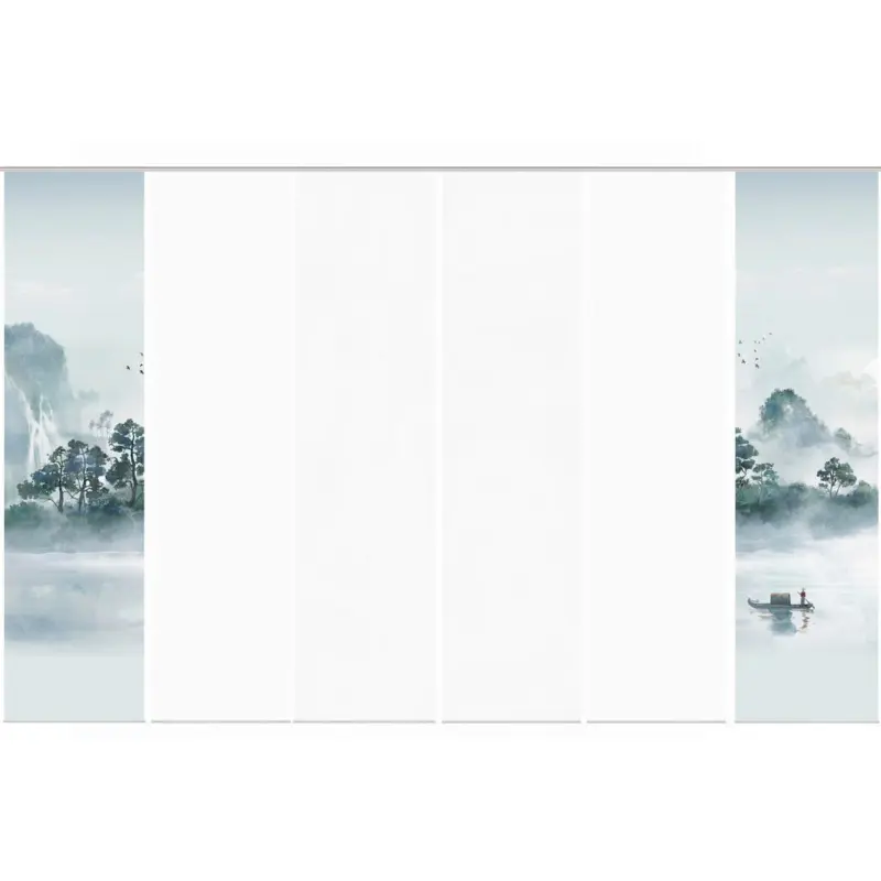 Fl&auml;chenvorhang in Gr&uuml;n, Wei&szlig;, Graublau blickdicht