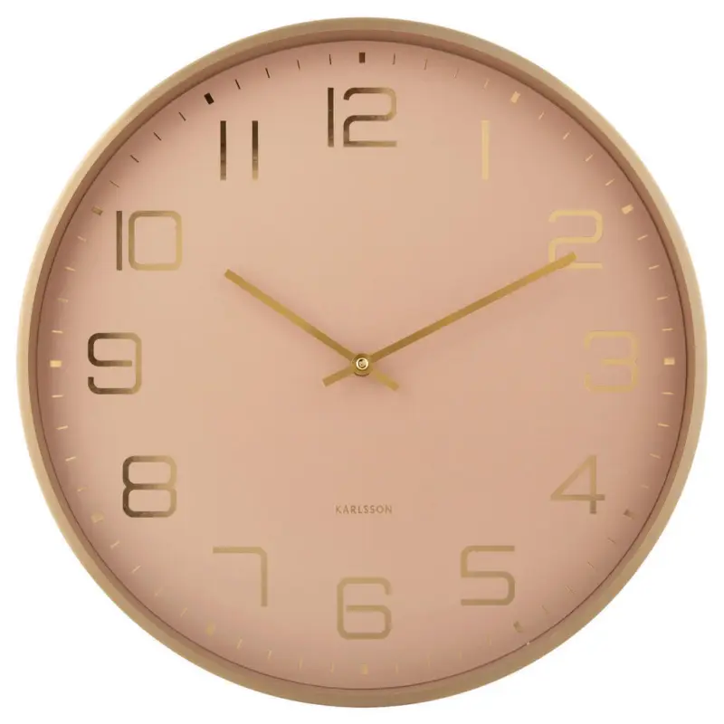 Wanduhr Elegance Goldfarben, Hellbraun 40/40/4,2 cm