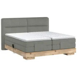 Boxspringbett 160/200 cm in Grau, Eichefarben