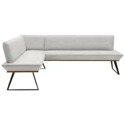 Eckbank 163/203 cm in Schwarz, Eichefarben, Beige