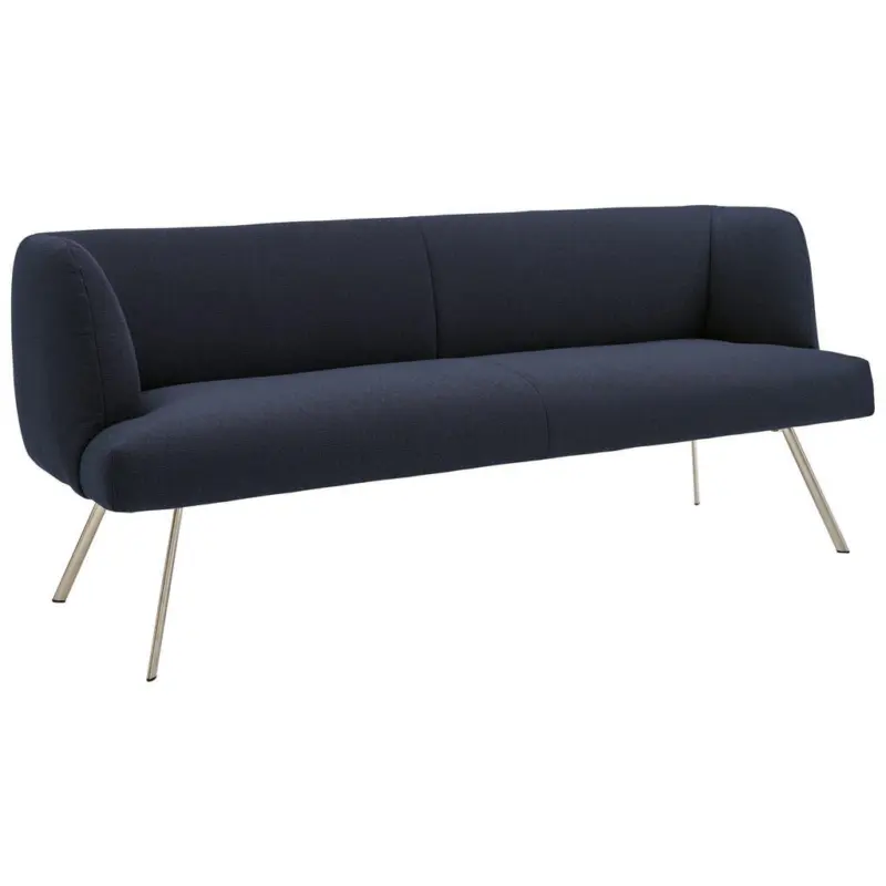 Sitzbank 160/87/64 cm in Edelstahlfarben, Dunkelblau