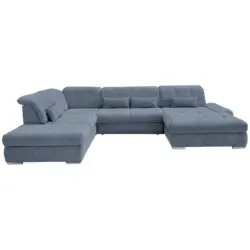 Wohnlandschaft in Chenille Hellblau