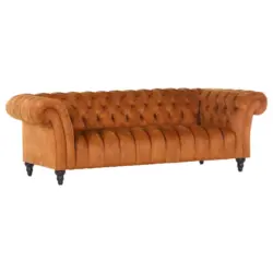 Bigsofa in Flachgewebe Cognac