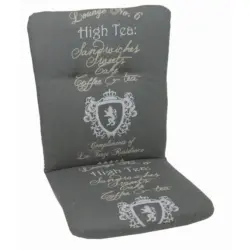 Sesselauflage in Anthrazit Schriftzug