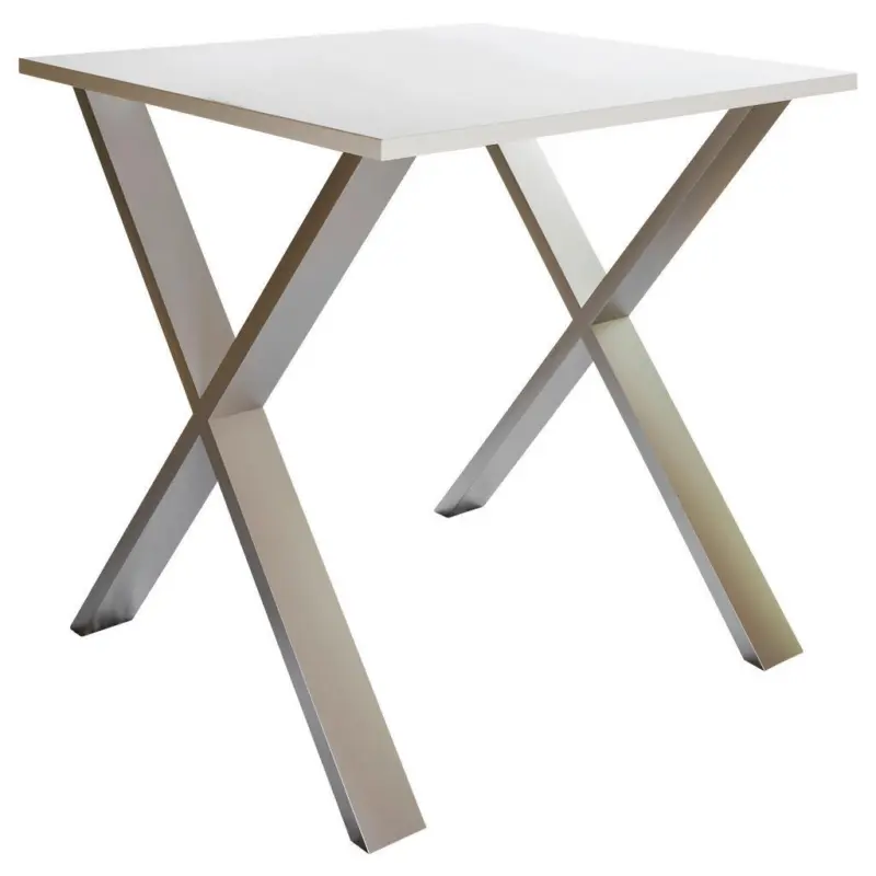 Esstisch in Metall, Holzwerkstoff