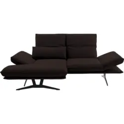 Ecksofa in Echtleder Dunkelbraun 130/210 cm