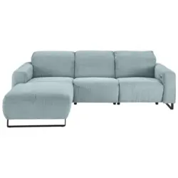Ecksofa in Cord Hellblau 180/266 cm
