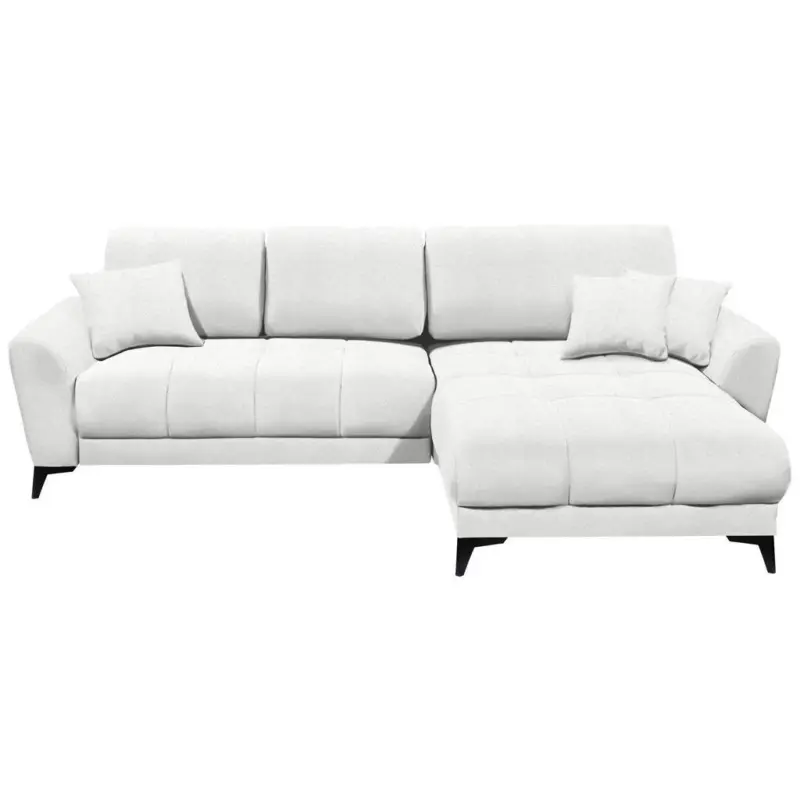 Ecksofa in Webstoff Wei&szlig;