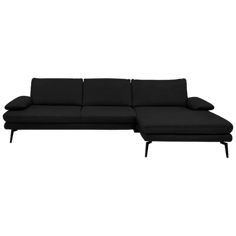 Ecksofa Beldomo Premium in Echtleder Schwarz 310/180 cm