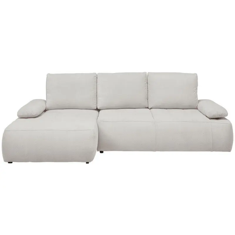 Ecksofa in Webstoff Wei&szlig;