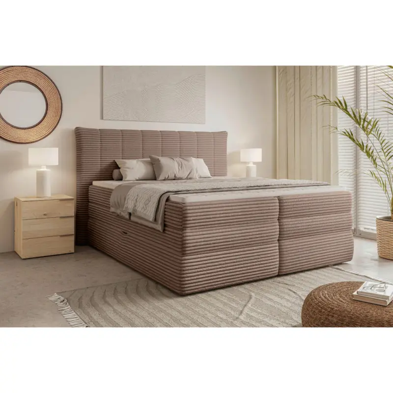 Boxspringbett 180/200 cm in Hellbraun