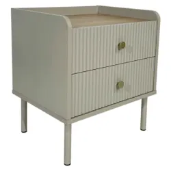 Nachtk&auml;stchen in Eichefarben, Hellgrau