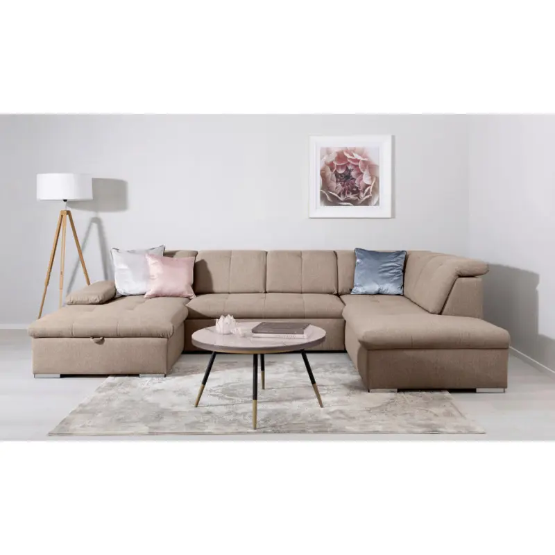 Wohnlandschaft Ramzes in Hellbraun