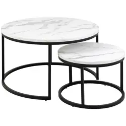 Couchtisch in Metall, Holzwerkstoff