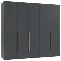 Dreht&uuml;renschrank in Graphitfarben, Eiche Artisan