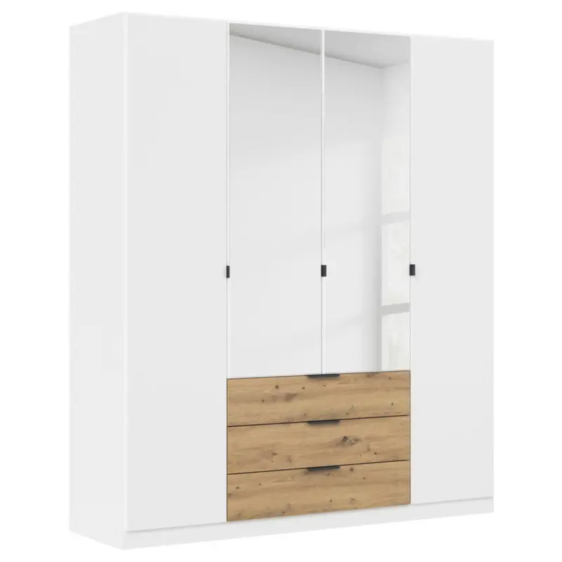 Kleiderschrank in Grau, Wei&szlig;, Eiche Artisan