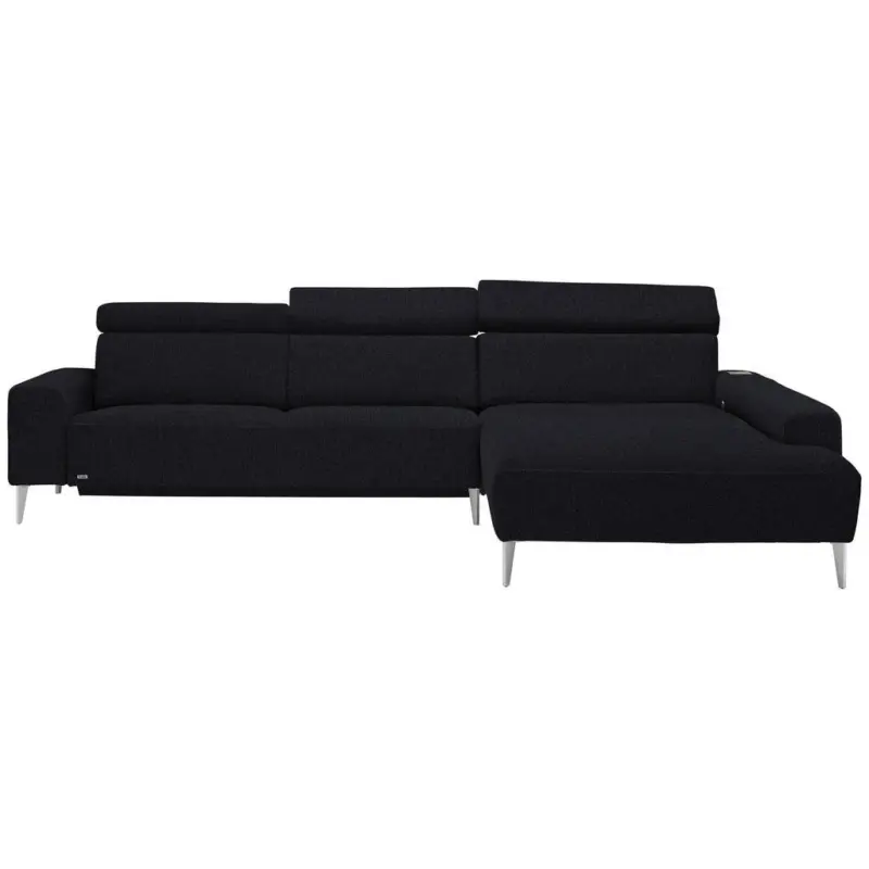 Ecksofa in Webstoff Anthrazit 308/205 cm