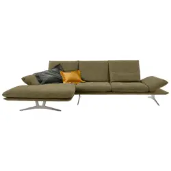 Ecksofa in Flachgewebe Gr&uuml;n 159/314 cm