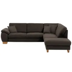 Ecksofa in Mikrofaser Mokka 286/236 cm