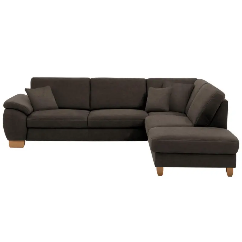Ecksofa in Mikrofaser Mokka 286/236 cm