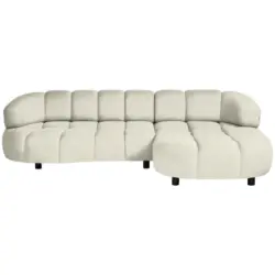 Ecksofa in Webstoff Creme 284/183 cm