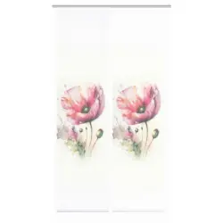 Fl&auml;chenvorhang in Rosa, Wei&szlig;, Salbeigr&uuml;n halbtransparent