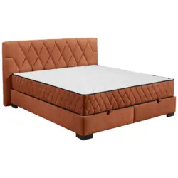 Boxbett 180/200 cm in Cognac
