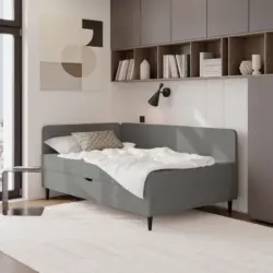 Boxbett 120/200 cm in Graphitfarben