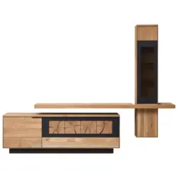 Wohnwand in Eichefarben 266/204/45 cm