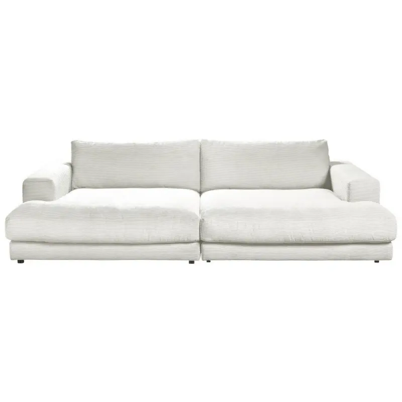 Megasofa in Cord Wei&szlig;