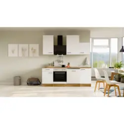 K&uuml;chenblock in Eichefarben, Magnolie