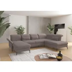 Wohnlandschaft in Flachgewebe Taupe